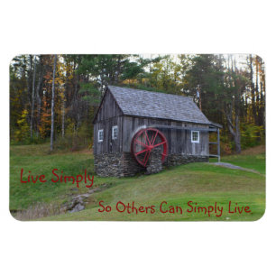 Live Simply Old Mill Magnet