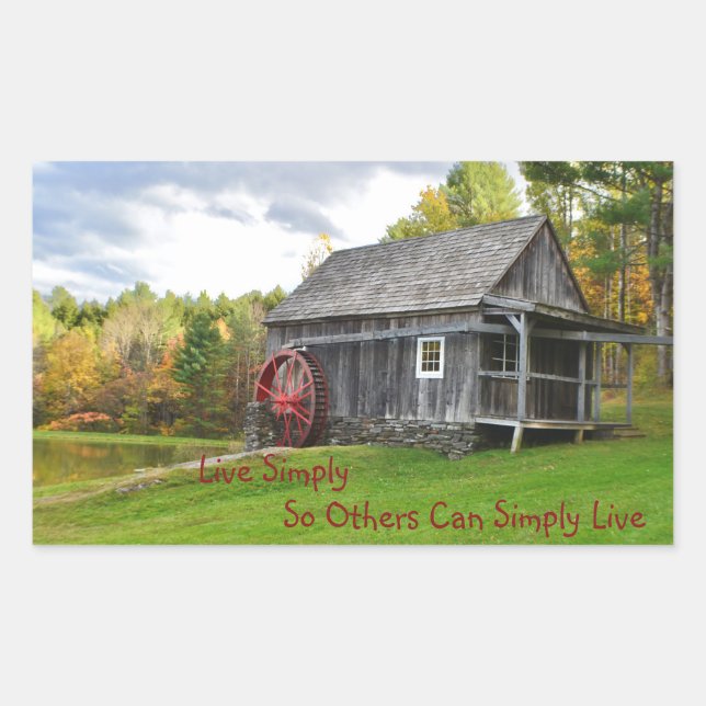 Live Simply Old Mill Rectangular Sticker (Front)