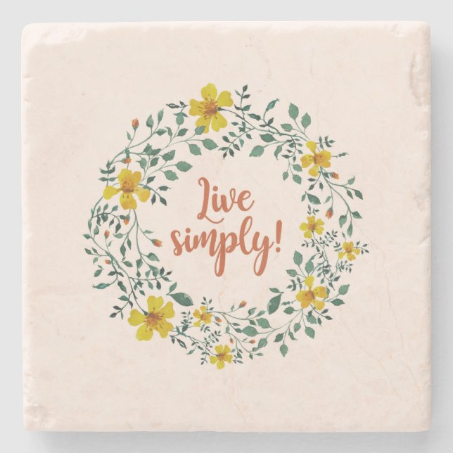 LIVE SIMPLY! STONE COASTER (Front)