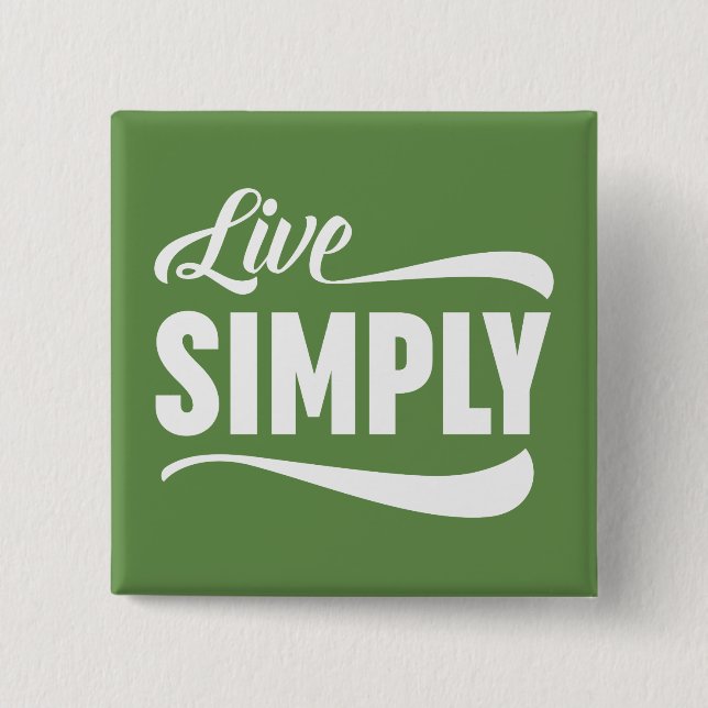 Live Simply Typography 15 Cm Square Badge (Front)