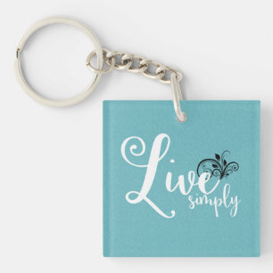 "Live Simply" Typography Quote Key Ring