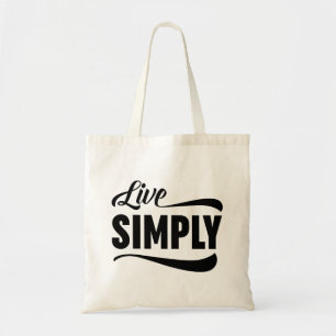 Live Simply Typography Tote Bag