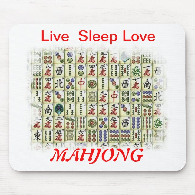 live sleep love, Mahjong Mouse Mat (Front)