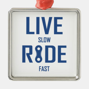 Live Slow Ride Fast Cycling Metal Tree Decoration