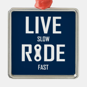 Live Slow Ride Fast Cycling Metal Tree Decoration