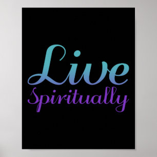 Live Spiritually Purple Suicide Prevention Awarene Poster