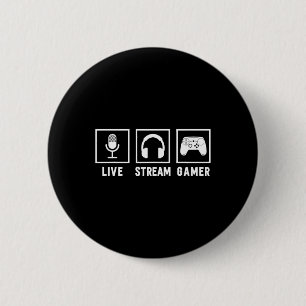 Live Stream Gamer Video Game Online Game Live Stre 6 Cm Round Badge