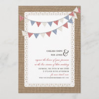 Live Stream Virtual Wedding Lace Bunting Burlap