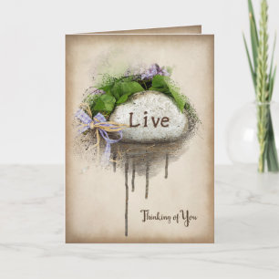 LIVE text carved in stone Card