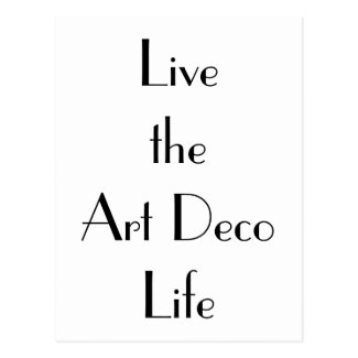 Live the Art Deco Life Typography Postcard