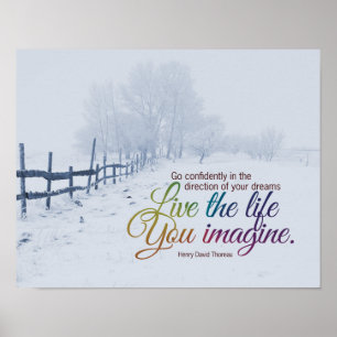 Live The Life You Imagine Motivational Quote Poster