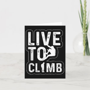 Live To Climb Climber Hiking Adventure Retro Sunse Card