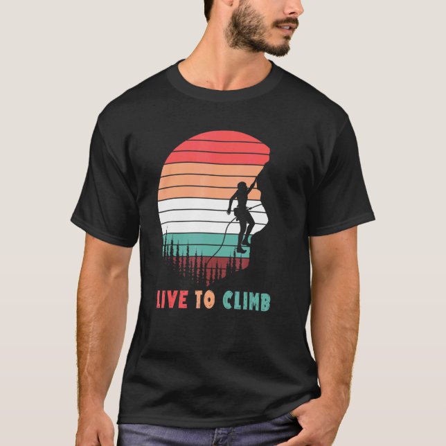 Live To Climb - Climbing Climber Bouldering Advent T-Shirt (Front)
