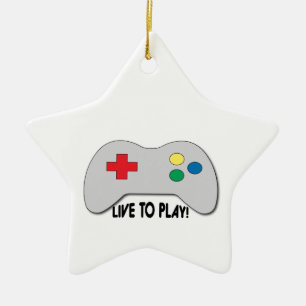 Live To Play Ceramic Tree Decoration