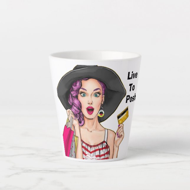 Live To Posh - Poshmark Latte Mug (Front)