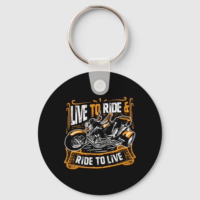 Live to Ride and Ride to Live Trike Bike Triker Key Ring (Front)