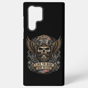 Live To Ride Bearded Skull Biker Samsung Galaxy Case