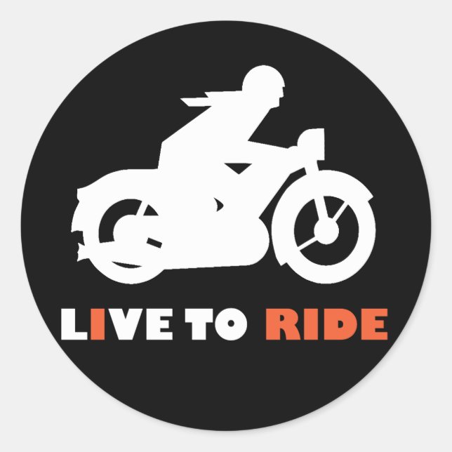 Live To Ride Biker Motorbike Motorcycle Sticker (Front)