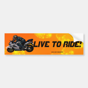 Live To Ride Motorbiker Bumper Sticker
