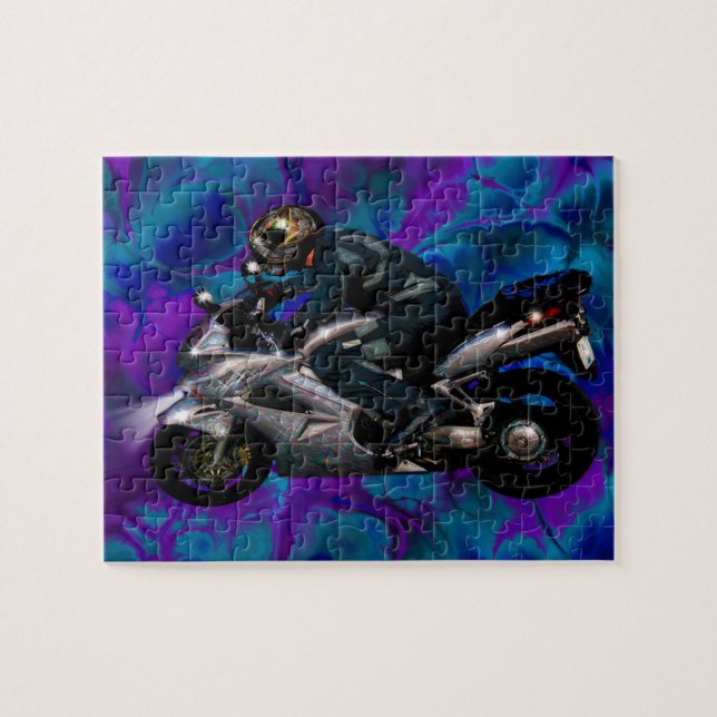 Live To Ride Motorbiker Jigsaw Puzzle (Horizontal)