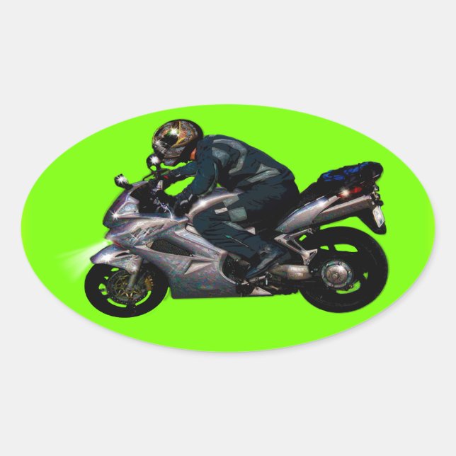 Live To Ride Motorbiker Oval Sticker (Front)