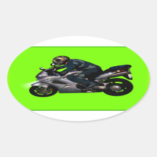 Live To Ride Motorbiker Oval Sticker