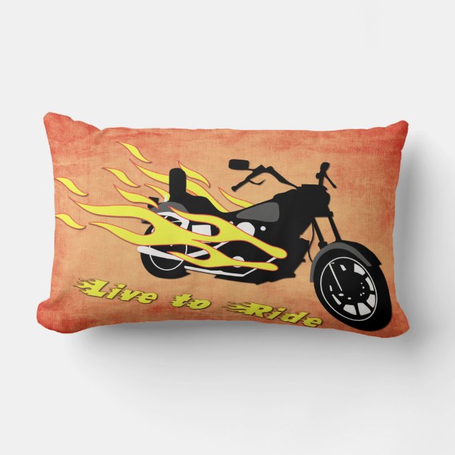 Live to Ride - Motorcycle Lumbar Pillow (Front)