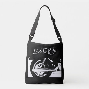 Live To Ride Motorcycle Wheel  Crossbody Bag