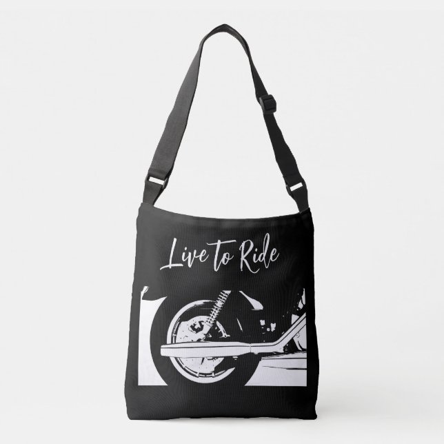 Live To Ride Motorcycle Wheel  Crossbody Bag (Front)