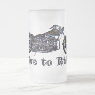 Live to Ride Neon Motorcycle Beer Mug