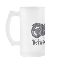 Live to Ride Neon Motorcycle Beer Mug