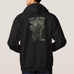 Live To Ride Ride To Live Bearded Biker Chopper Hoodie