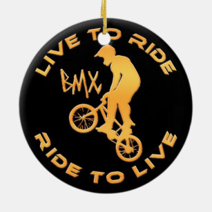 Live To Ride Ride To Live BMX Ceramic Tree Decoration