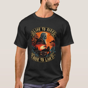 Live To Ride Ride To Live Motorcyclist Biker 3 T-Shirt