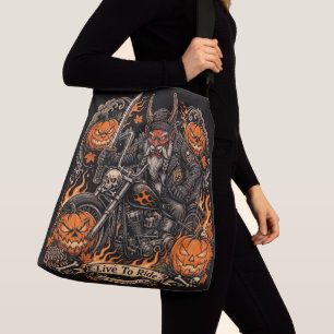 Live To Ride Variation I - Route 66 Samurai Oni Crossbody Bag