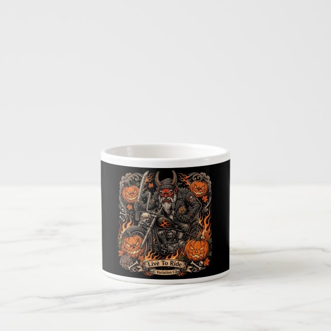 Live To Ride Variation I, Route 66 Samurai Oni  Espresso Cup (Front)