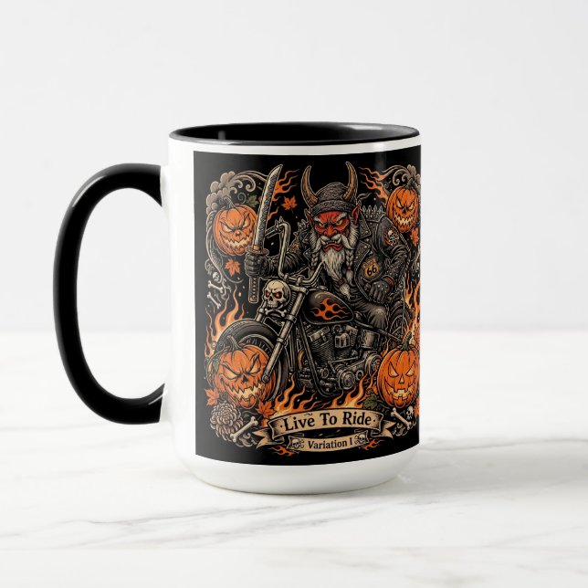Live To Ride Variation I, Route 66 Samurai Oni  Mu Mug (Left)