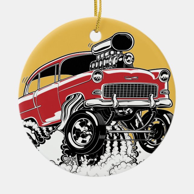 LIVE TO ROD! 55 Gasser Ceramic Tree Decoration (Front)