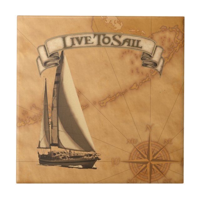 Live To Sail Tile (Front)