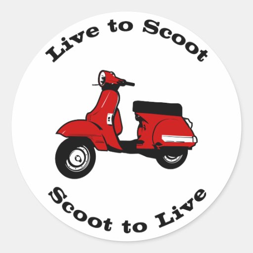 Image of Live to Scoot Round Sticker