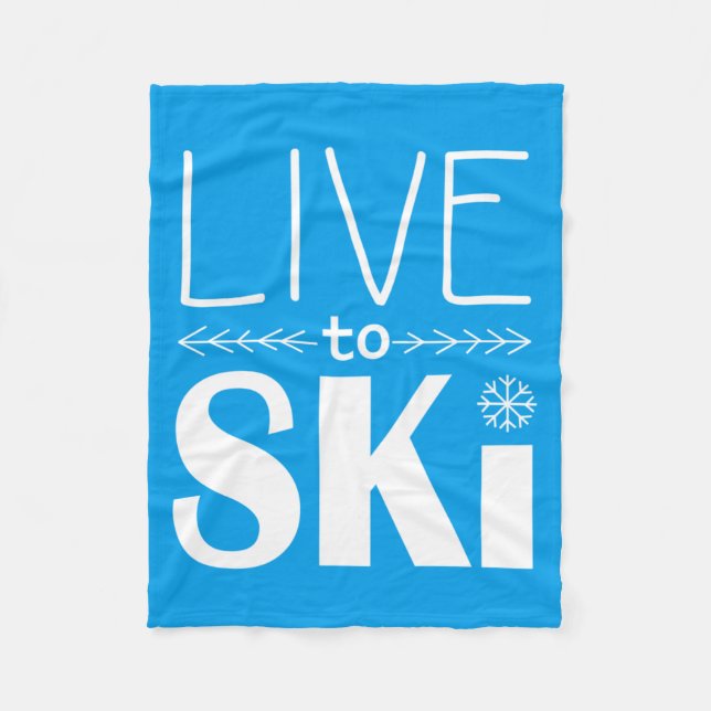 Live to Ski blanket (basic) - blue (Front)