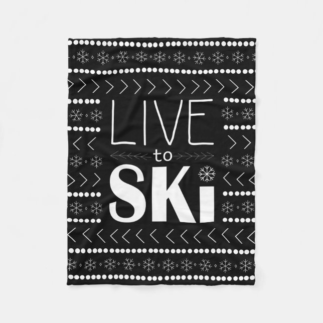 Live to Ski blanket - black (Front)