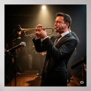 Live Trumpet Player Graphic Poster
