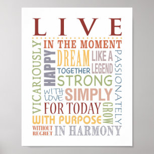 LIVE Typographic Print, Live, Laugh, Love Series Poster