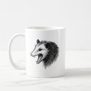 Live Ugly Fake Your Death Eat Trash Funny Opossum Coffee Mug