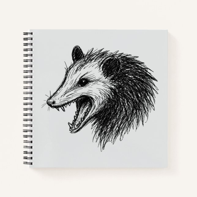 Live Ugly Fake Your Death Eat Trash Funny Opossum Notebook (Front)
