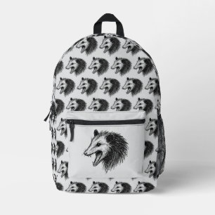 Live Ugly Fake Your Death Eat Trash Funny Opossum Printed Backpack