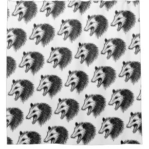 Live Ugly Fake Your Death Eat Trash Funny Opossum Shower Curtain