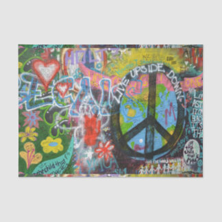 Live Upside Down Peace Sign Wall Tissue Paper