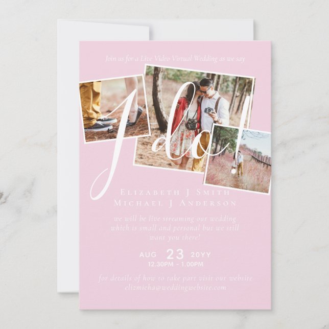 Live Video Chat Wedding or Couples Shower Invites (Front)